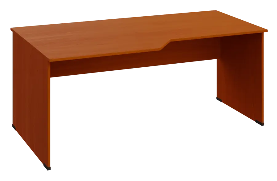 EZL 18 - 188 stůl kancelářský, rohový, levý, dřevěná podnož, deska 18 mm, široký 1800 mm, třešeň šumavská